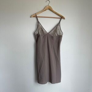 Y2K‎ Style Calvin Klein Embroidered Mesh Plunge Slip Dress Size Medium